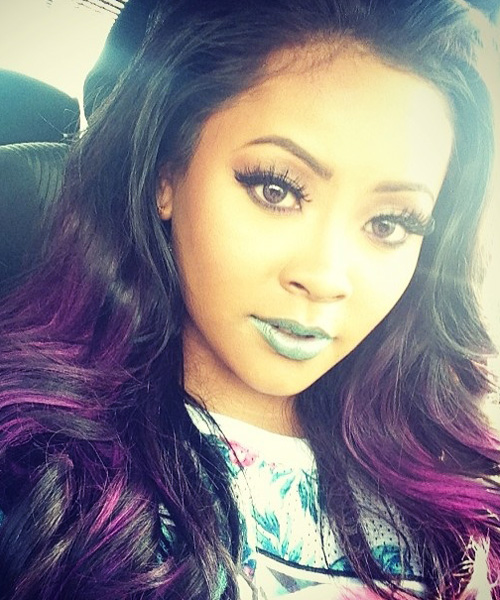 Honey Cocaine Wavy Black Peek-A-Boo Highlights Hairstyle | Steal Her Style