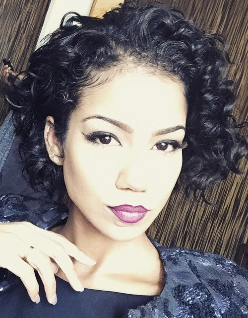 Jhené Aiko Curly Black Bob, Shaggy Bob Hairstyle | Steal Her Style