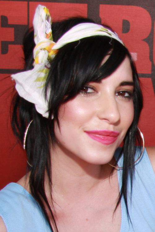 Lisa Origliasso Straight Black Choppy Layers, Headband 