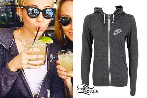 Miley Cyrus: Speckled Gray Hoodie