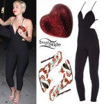 Miley Cyrus: Black Stretch Jumpsuit