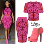 Nicki Minaj: Pink Crop Top & Skirt