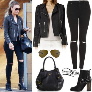 Perrie Edwards: Leather Jacket, Ripped Jeans | Steal Her Style