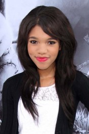 Teala Dunn Straight Black Chin-Length Layers, Sideswept Bangs Hairstyle