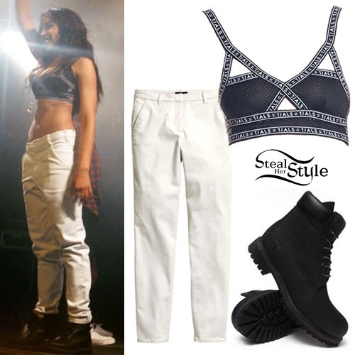 Tinashe: Cutout Bralet, White Pants