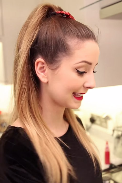 Zoella Straight Light Brown High Ponytail, Ombré, Ponytail 