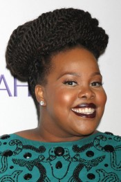 Amber Riley Teased Black Afro, Twists, Updo Hairstyle | Steal Her Style