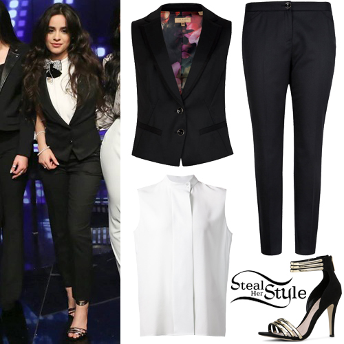 Camila Cabello: Black Suit, White Blouse | Steal Her Style