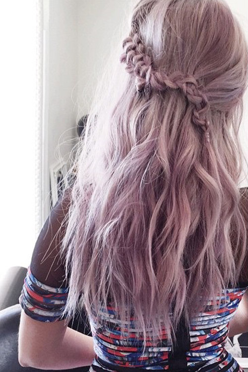 Debby Ryan Wavy Purple Braid, Messy, Uneven Color Hairstyle | Steal Her