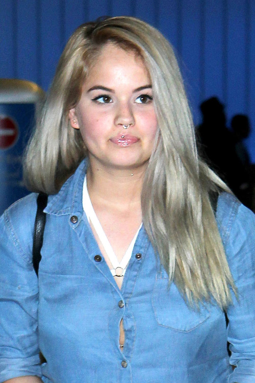 Debby Ryan Straight Silver Flat Ironed Side Part Hairstyle Steal Her