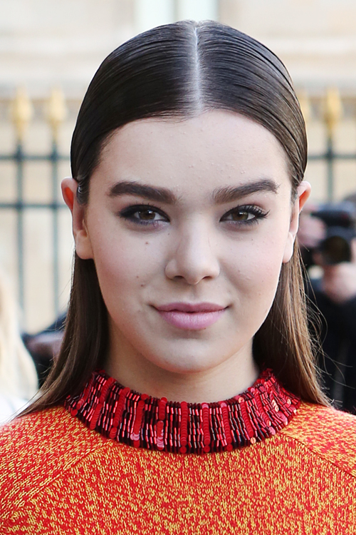 Hailee Steinfeld Straight Medium Brown Slicked Back 