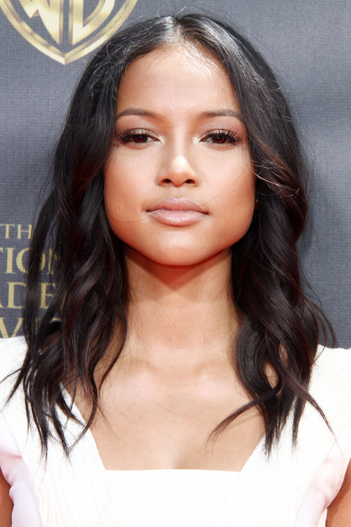 Karrueche Tran Wavy Black Barrel Curls Hairstyle | Steal Her Style