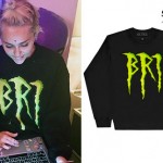 Miley Cyrus: 'BRI' Scratch Lettering Crewneck