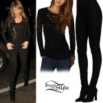 Taylor Swift: Lace Top, Suede Legging-Boot