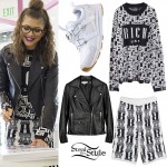 Zendaya: USA Sweater, Knit Shorts