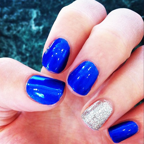 Chrissy Costanza Blue, Silver Nails | Steal Her Style