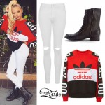 Jordyn Jones: Adidas Colorblock Sweatshirt