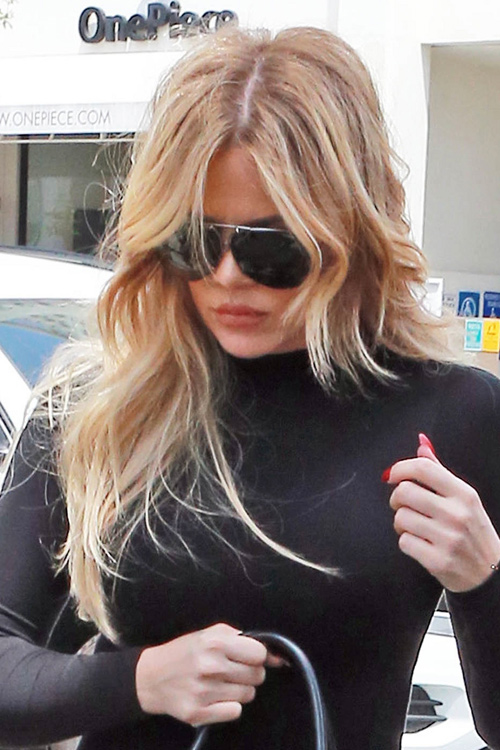 Khloe Kardashian Straight Light Brown Messy Hairstyle | Steal Her Style