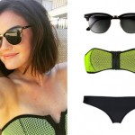 Lucy Hale: Fishnet Bandeau Bikini