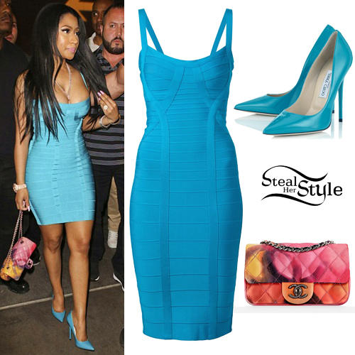Nicki Minaj: Turquoise Dress & Pumps