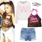 Ariana Grande: Leopard Halter, W Sweater