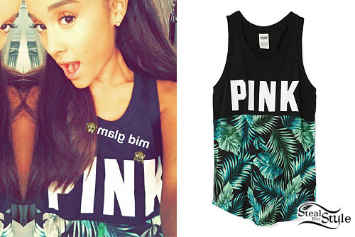 Ariana Grande Palm Leaf Tank Top Steal Her Style