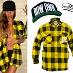 Beyoncé: Yellow Plaid Flannel Shirt