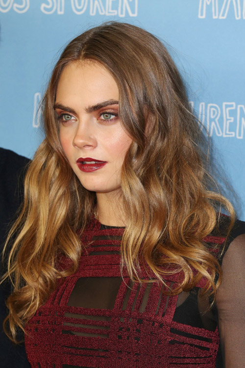 Cara Delevingne Wavy Medium Brown Loose Waves, Ombré Hairstyle | Steal ...