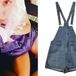 Miley Cyrus: Denim Overall Shorts