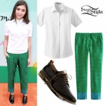 Rowan Blanchard: Green Printed Trousers