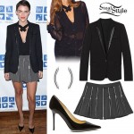 Ruby Rose: Black Blazer, Zipper Skirt