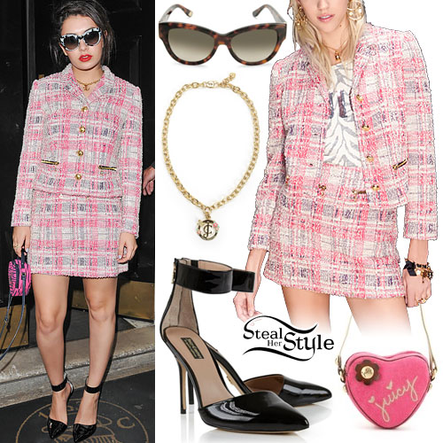 Charli XCX: Pink Tweed Jacket & Skirt