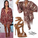 Karrueche Tran: Striped Kimono Romper