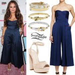 Madison Pettis: Blue Culotte Jumpsuit