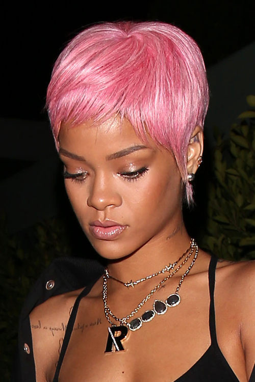 Rihanna Pastel Pink Hair