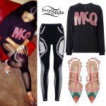 Trina: Fishnet Leggings, Rainbow Pumps