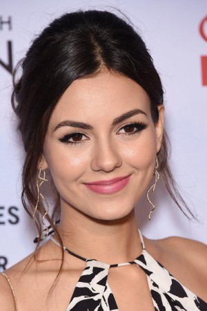 Victoria Justice Straight Dark Brown Face-Framing Pieces, Updo ...