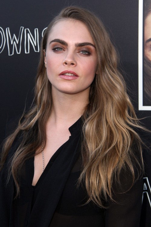 Cara Delevingne Wavy Medium Brown All-Over Highlights Hairstyle | Steal