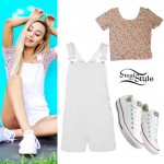 Eva Gutowski: Floral Tee, White Overalls