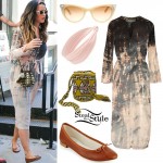 Katy Perry: Tie-Dye Dress, Cognac Flats