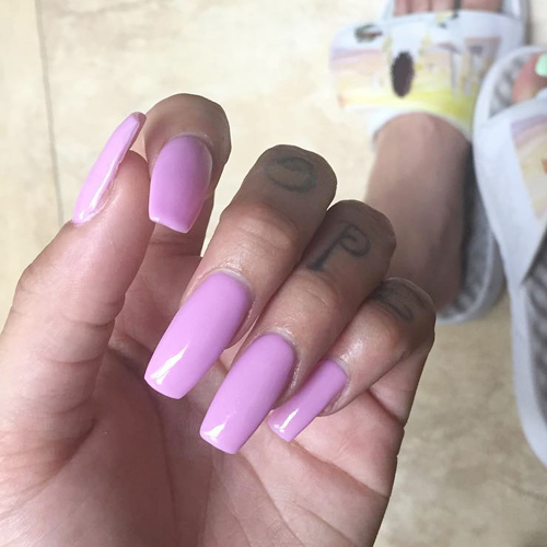 Kehlani Clear, White French Manicure Nails | Steal Her Style