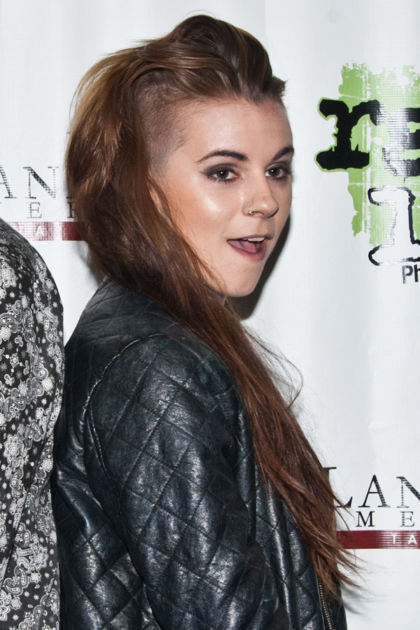 Lynn Gunn Straight Medium Brown Long Layers, Side Part, Undercut ...