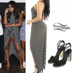 Normani Kordei Hamilton: Striped Knot Dress Outfit | Steal Her Style