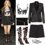 Peyton List: Black Blazer, Gladiator Boots