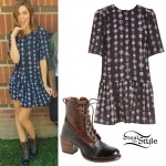 Sadie Robertson: Print Dress, Combat Boots