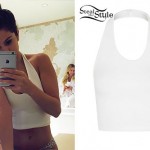 Selena Gomez: White Ribbed Halter