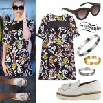 Amanda Steele: Floral Dress, Platform Loafers