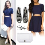 Bailee Madison: Navy Cutout Dress