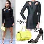 Chantel Jeffries: Cutout Dress, Neon Bag