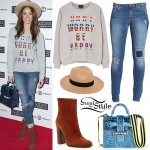 Danielle Peazer: Ripped Jeans, Metallic Bag